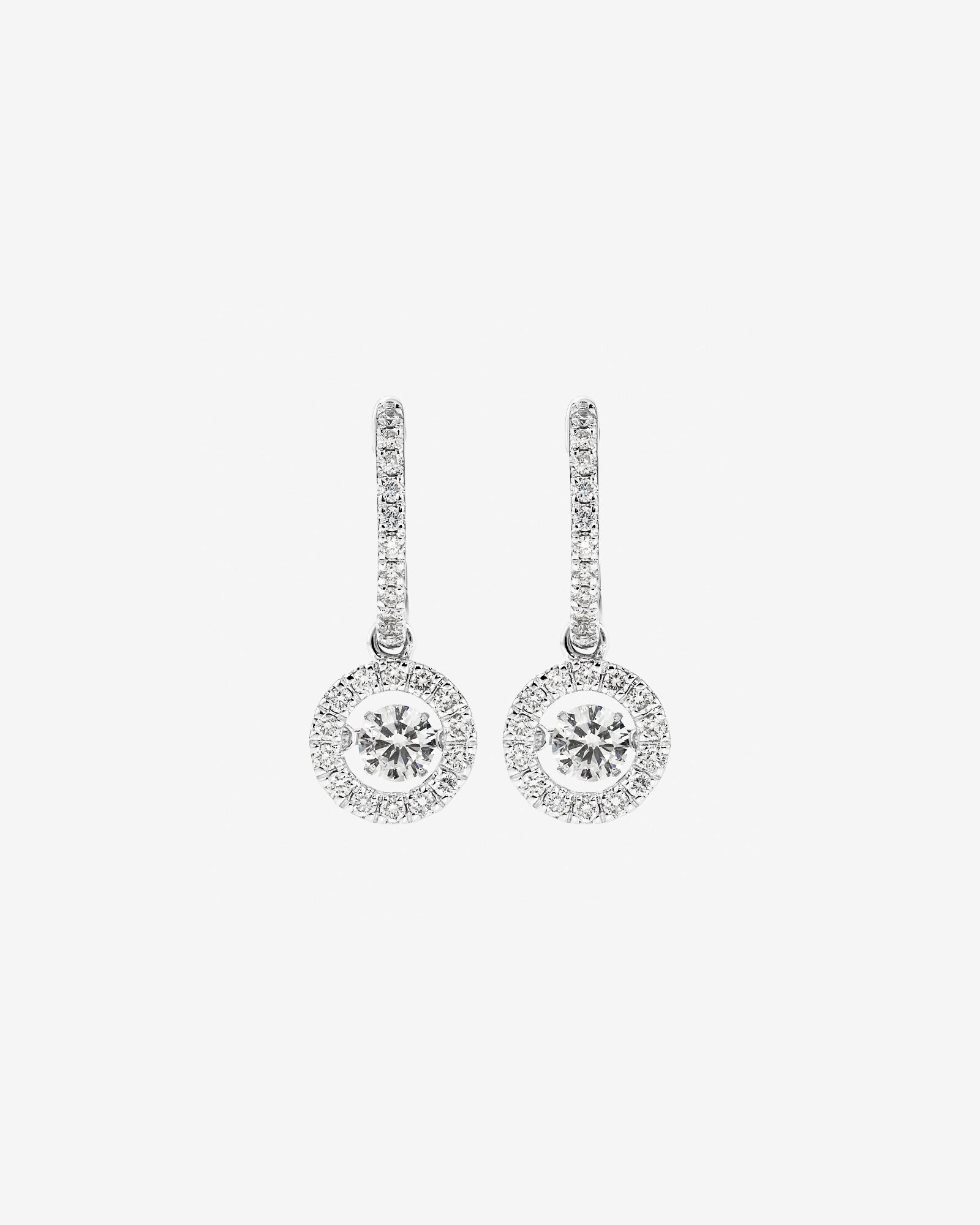 Lume Lab Round Huggie Earrings with 1.00 Carat TW of Laboratory-Grown Diamonds in 10kt White Gold