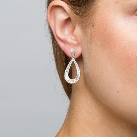 Drop Earrings with 2 Carat TW of Diamonds in 14kt White Gold Drop Earrings with 2 Carat TW of Diamonds in 14kt White Gold