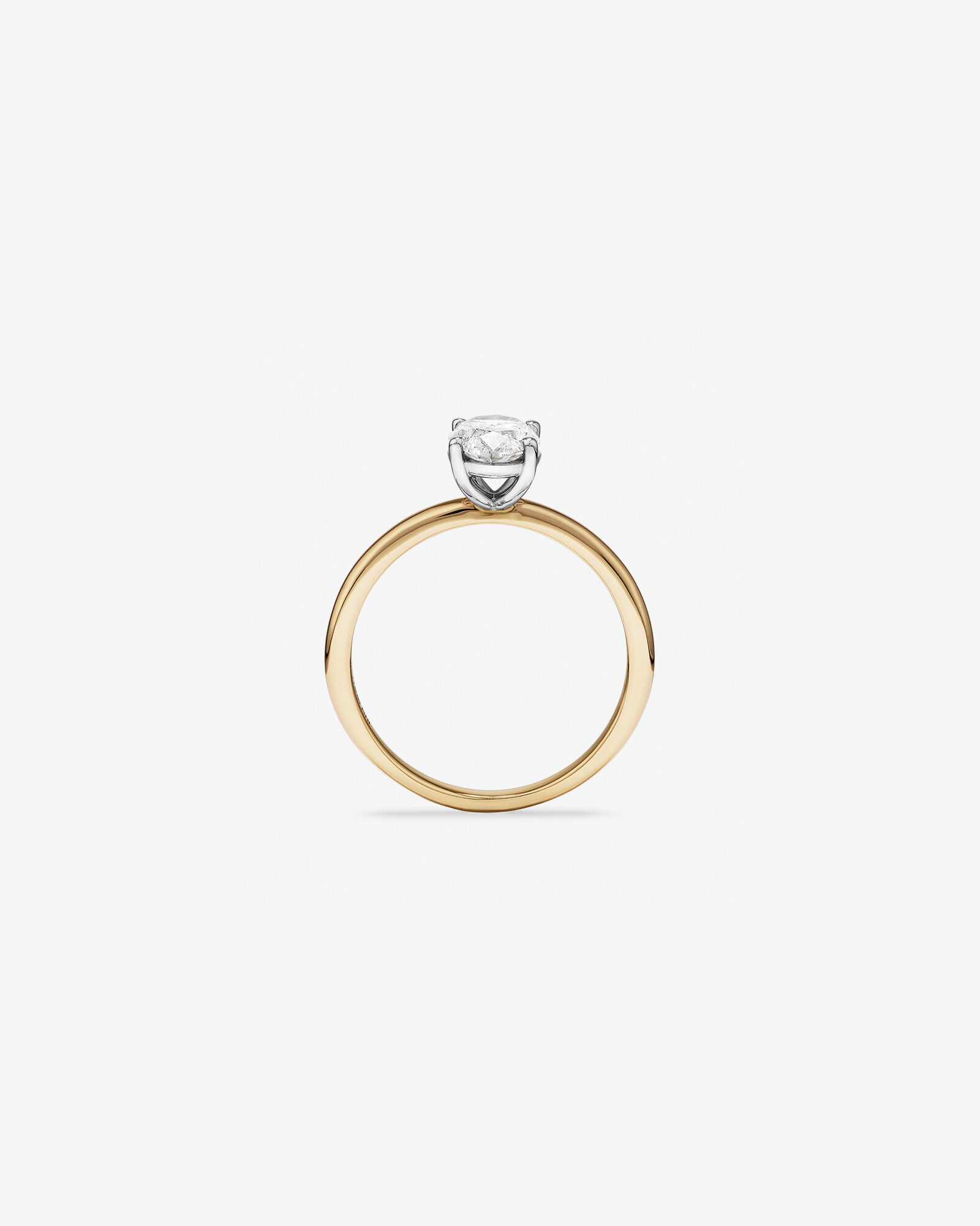 1.00 Carat TW Oval Cut Diamond Solitaire Engagement Ring in 14kt Yellow and White Gold