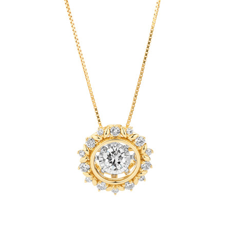Everlight Pendant with 0.33 Carat TW of Diamonds in 10kt Yellow & White Gold
