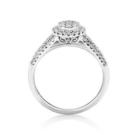Round Halo Ring with 0.50 Carat TW of Diamonds in 10kt White Gold Round Halo Ring with 0.50 Carat TW of Diamonds in 10kt White Gold