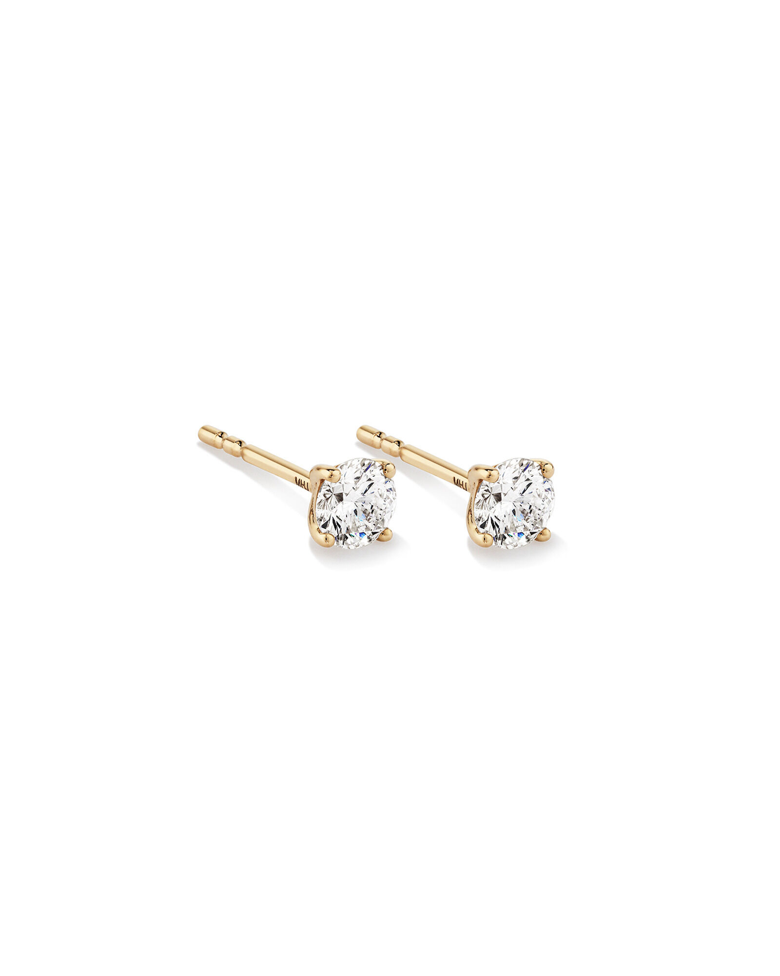 0.50 Carat TW Diamond Solitaire Stud Earrings 18kt Yellow Gold