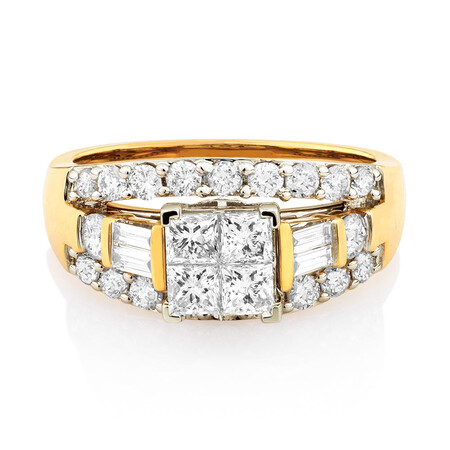 Engagement Ring with 1 3/4 Carat TW of Diamonds in 14kt Yellow & White Gold Engagement Ring with 1 3/4 Carat TW of Diamonds in 14kt Yellow & White Gold