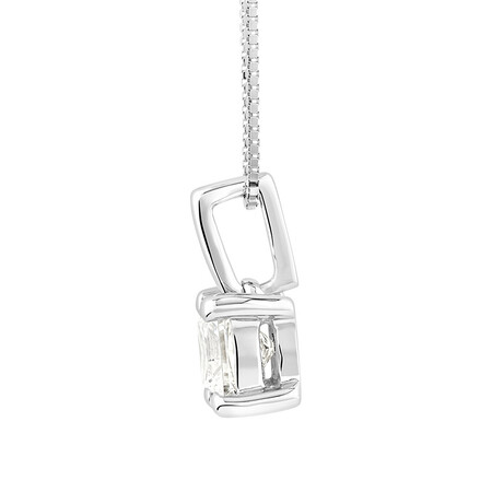 Solitaire Pendant with a 1/2 Carat Diamond in 14kt White Gold Solitaire Pendant with a 1/2 Carat Diamond in 14kt White Gold