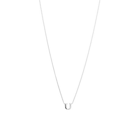 "U" Initial Necklace in Sterling Silver "U" Initial Necklace in Sterling Silver