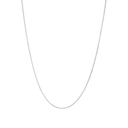 50cm (20") 1mm-1.5mm Width Box Chain in Sterling Silver 50cm (20") 1mm-1.5mm Width Box Chain in Sterling Silver