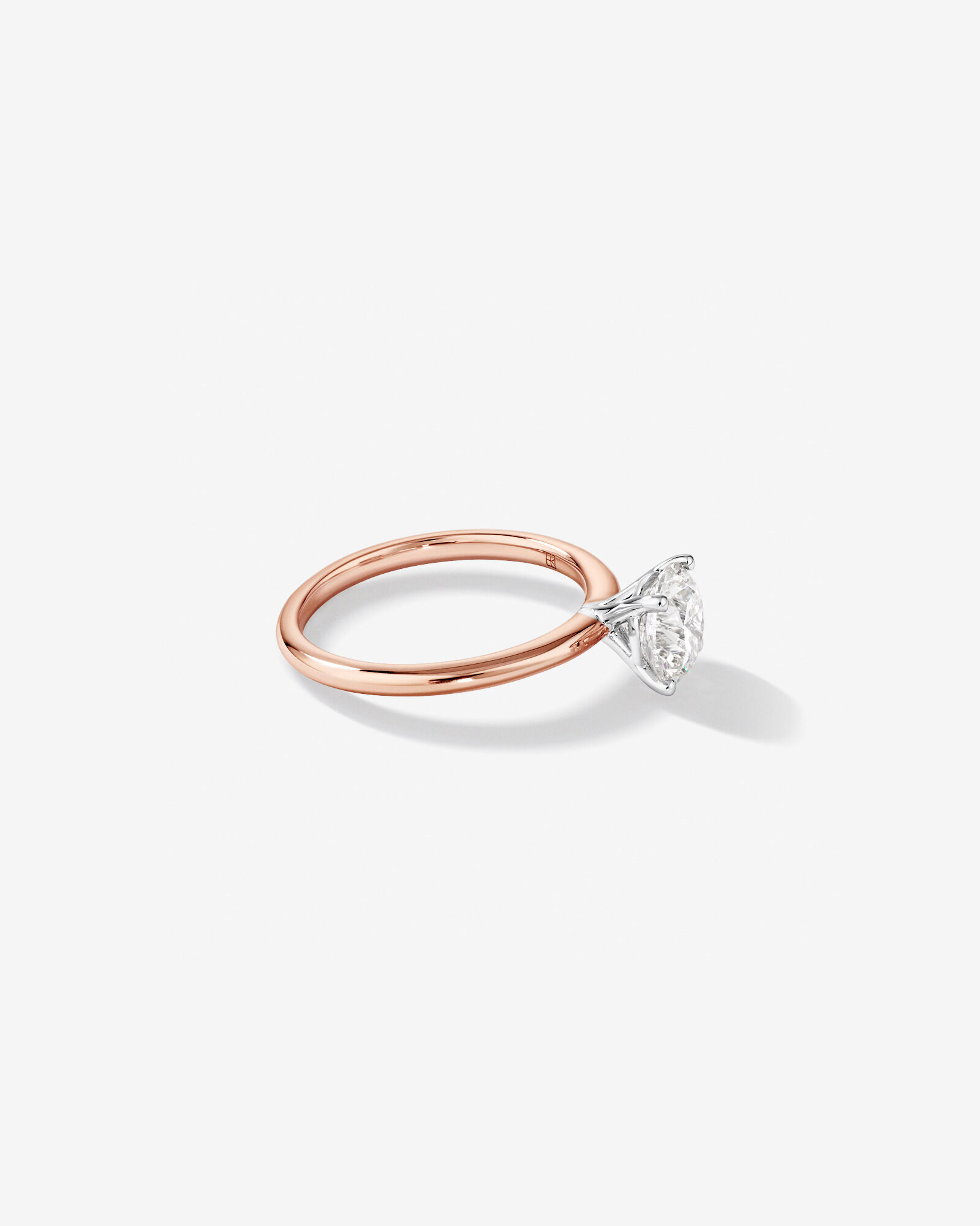 Bague de fiançailles solitaire ronde en diamant brillant de laboratoire TW de 1,50 carat en or rose et blanc 14 carats