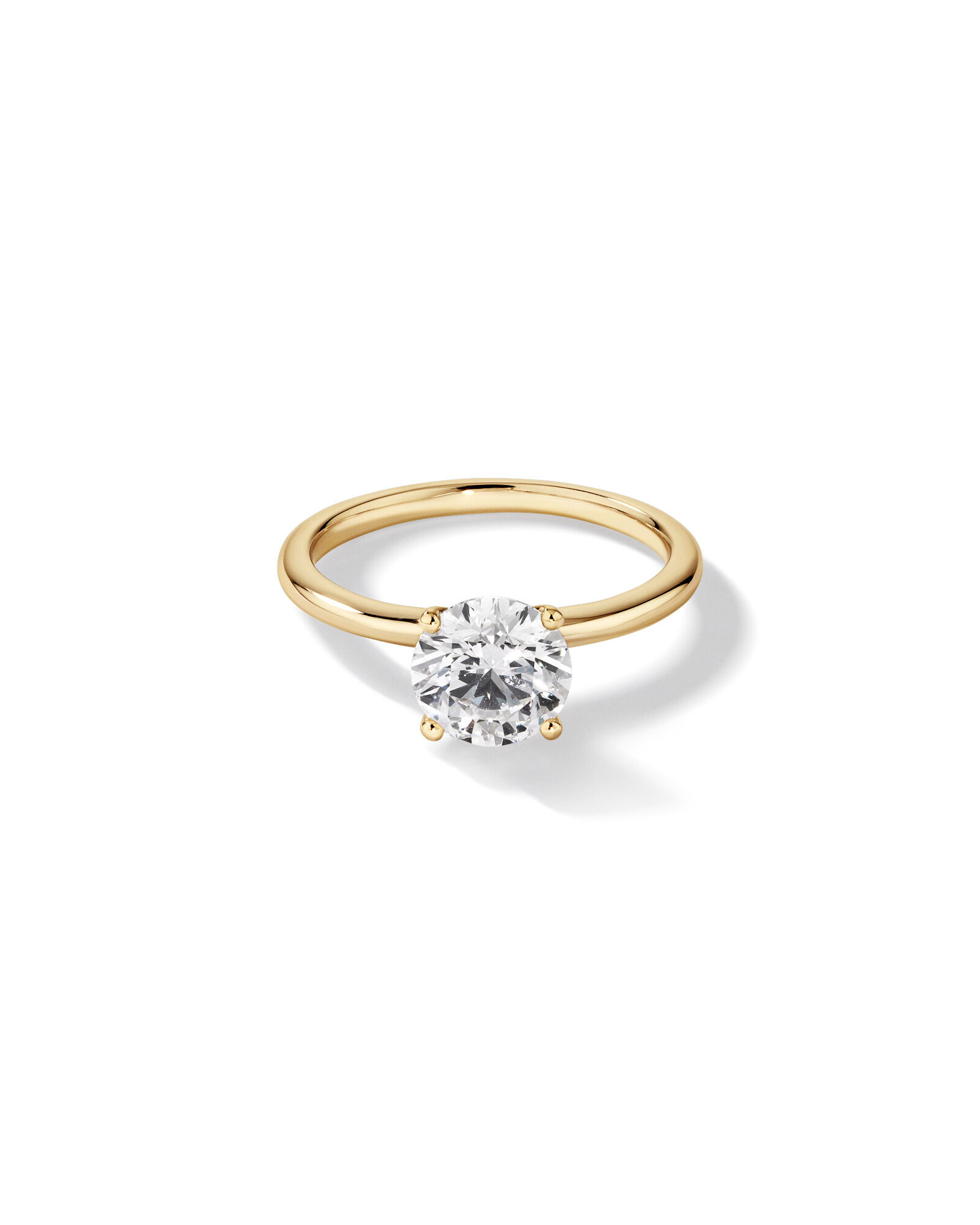 Bague de fiançailles solitaire ronde en diamant brillant de laboratoire TW de 1,50 carat en or jaune 14 carats