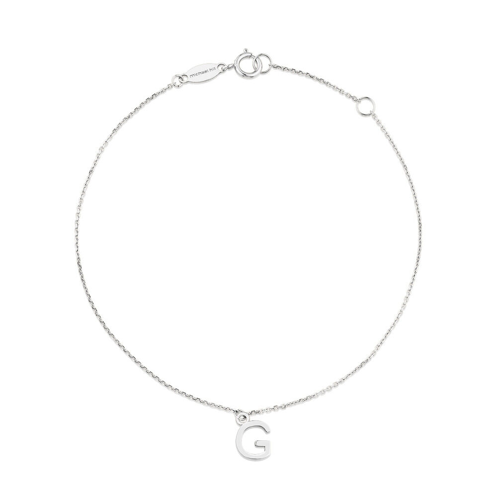 19cm (7.5") G Initial Bracelet in Sterling Silver