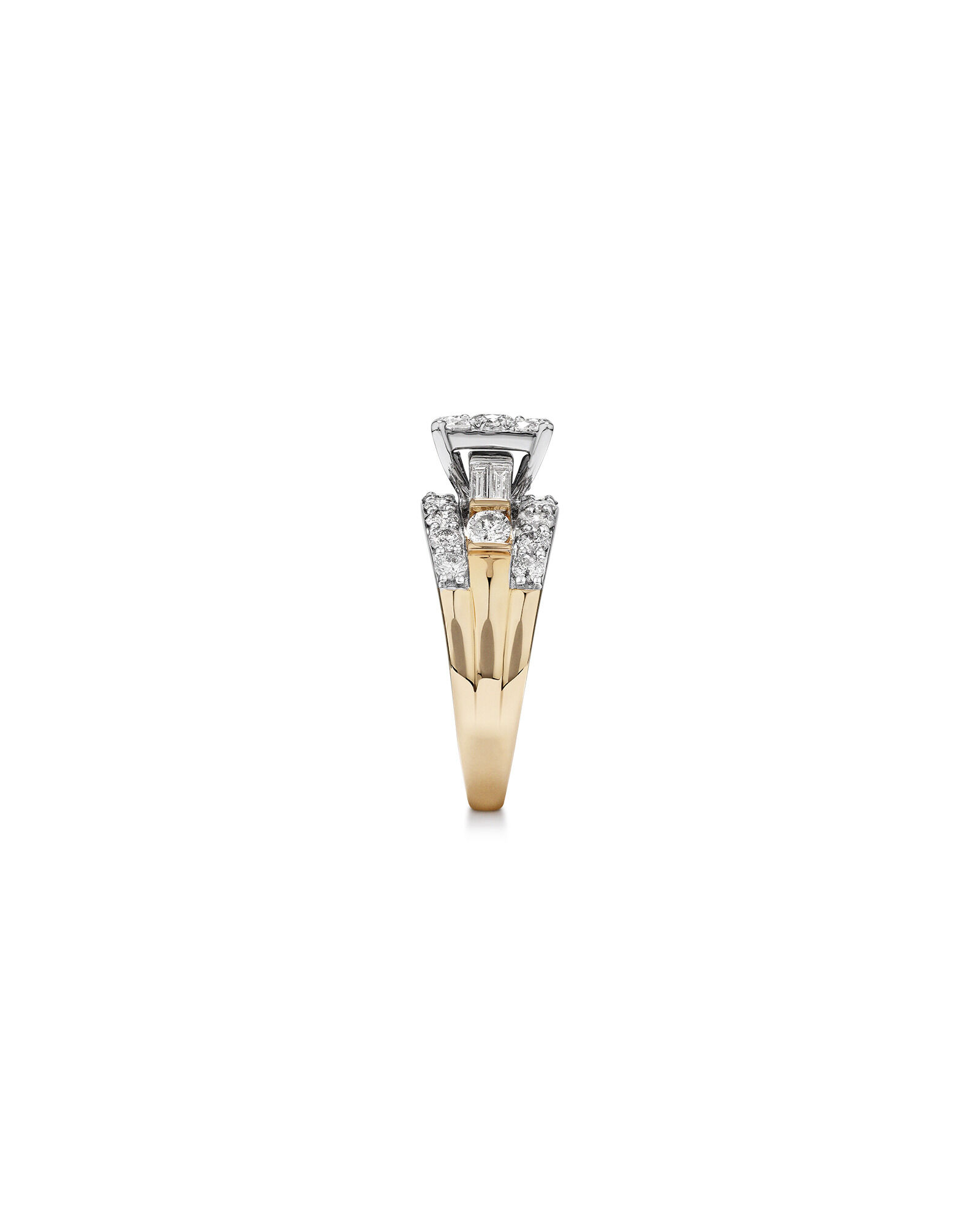 Engagement Ring with 1.75 Carat TW of Diamonds in 14kt White and Yellow Gold