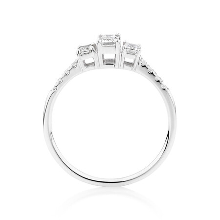 Evermore Three Stone Engagement Ring with 0.50 Carat TW of Diamonds in White Gold Evermore Three Stone Engagement Ring with 0.50 Carat TW of Diamonds in White Gold