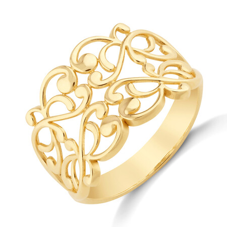 Filigree Ring In 10kt Yellow Gold Filigree Ring In 10kt Yellow Gold