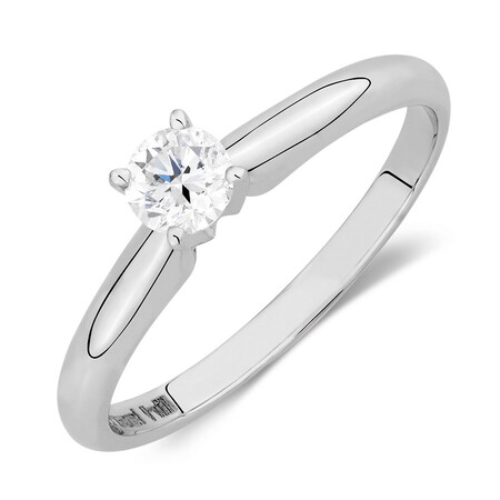 Evermore Solitaire Engagement Ring with 1/3 Carat TW Diamond in 14kt White Gold Evermore Solitaire Engagement Ring with 1/3 Carat TW Diamond in 14kt White Gold