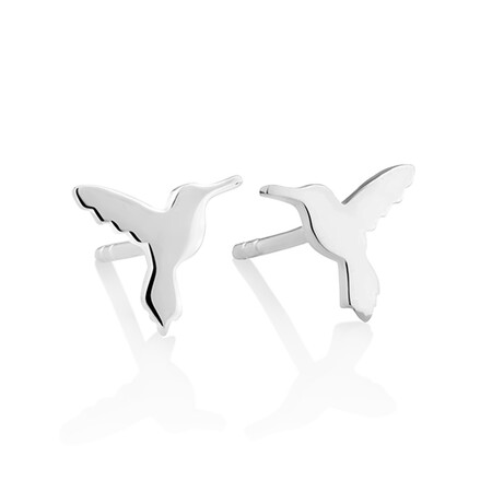 Hummingbird Stud Earrings In Sterling Silver Hummingbird Stud Earrings In Sterling Silver
