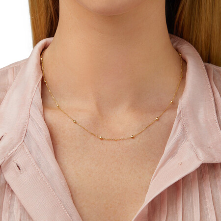45cm (18") 2mm-2.5mm Width Adjustable Bead Necklace in 10kt Yellow Gold 45cm (18") 2mm-2.5mm Width Adjustable Bead Necklace in 10kt Yellow Gold