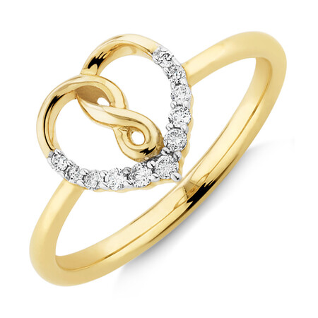 Infinitas Ring With 0.10 Carat TW Of Diamonds In 10kt Yellow Gold Infinitas Ring With 0.10 Carat TW Of Diamonds In 10kt Yellow Gold