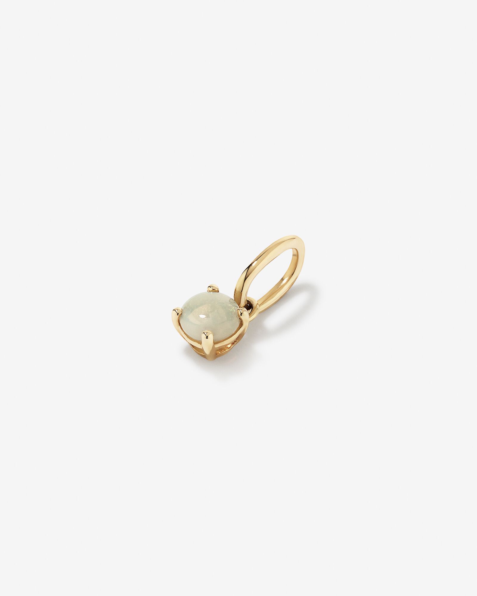 Round Australian Opal Birthstone Pendant in 10kt Yellow Gold
