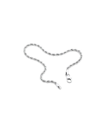 19cm (7.5") Hollow Rope Bracelet in 10kt White Gold 19cm (7.5") Hollow Rope Bracelet in 10kt White Gold