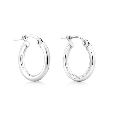 14mm Hoop Earrings in 10kt White Gold 14mm Hoop Earrings in 10kt White Gold