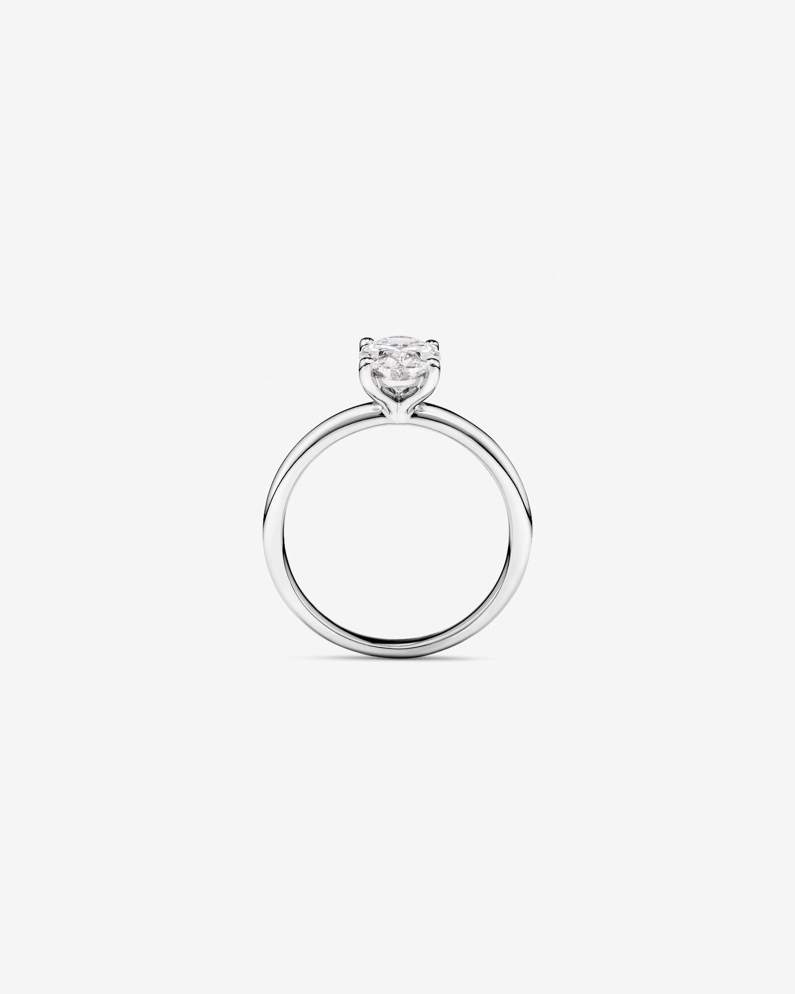 Carat TW Oval Laboratory-Grown Diamond Solitaire Engagement Ring in 14kt Gold