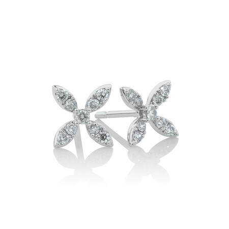 Flower Stud Earrings with 1/4 Carat TW of Diamonds in 10kt White Gold Flower Stud Earrings with 1/4 Carat TW of Diamonds in 10kt White Gold