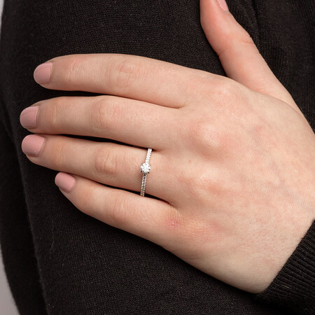 Engagement Ring with 1/2 Carat TW of Diamonds in 14kt White Gold Engagement Ring with 1/2 Carat TW of Diamonds in 14kt White Gold