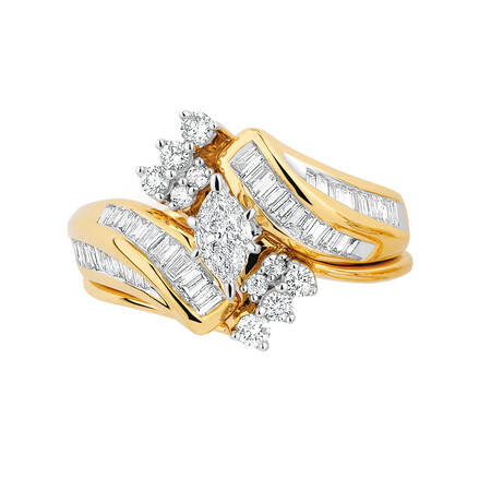 Bridal Set with 1 Carat TW of Diamonds in 14kt Yellow & White Gold Bridal Set with 1 Carat TW of Diamonds in 14kt Yellow & White Gold