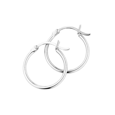 Round Hoop Earrings in Sterling Silver Round Hoop Earrings in Sterling Silver