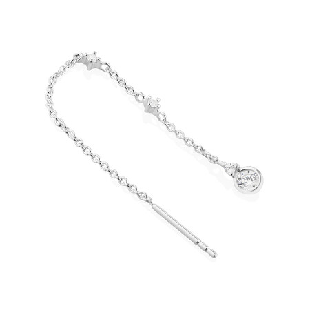 Droplet Threader Earrings with Cubic Zirconia in Sterling Silver Droplet Threader Earrings with Cubic Zirconia in Sterling Silver