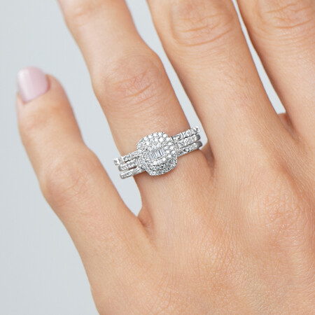 Evermore Bridal Set with 3/8 Carat TW of Diamonds in 10kt White Gold Evermore Bridal Set with 3/8 Carat TW of Diamonds in 10kt White Gold