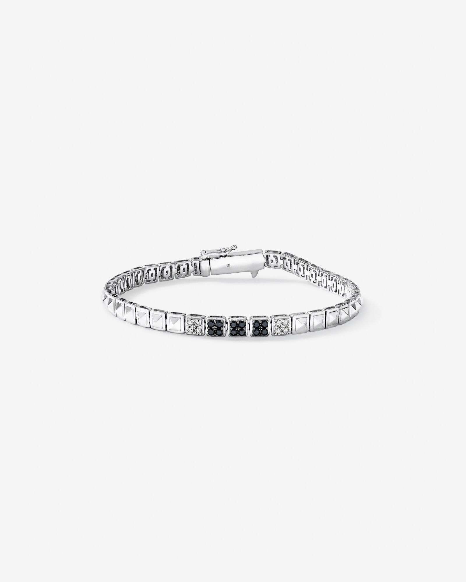 Men's 0.50 Carat TW Black and White Diamond Tennis Bracelet in Sterling Silver