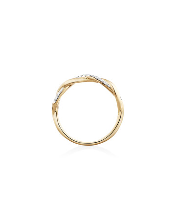 Twist Ring with 1/5 Carat TW of Diamonds in 10kt Yellow Gold Twist Ring with 1/5 Carat TW of Diamonds in 10kt Yellow Gold