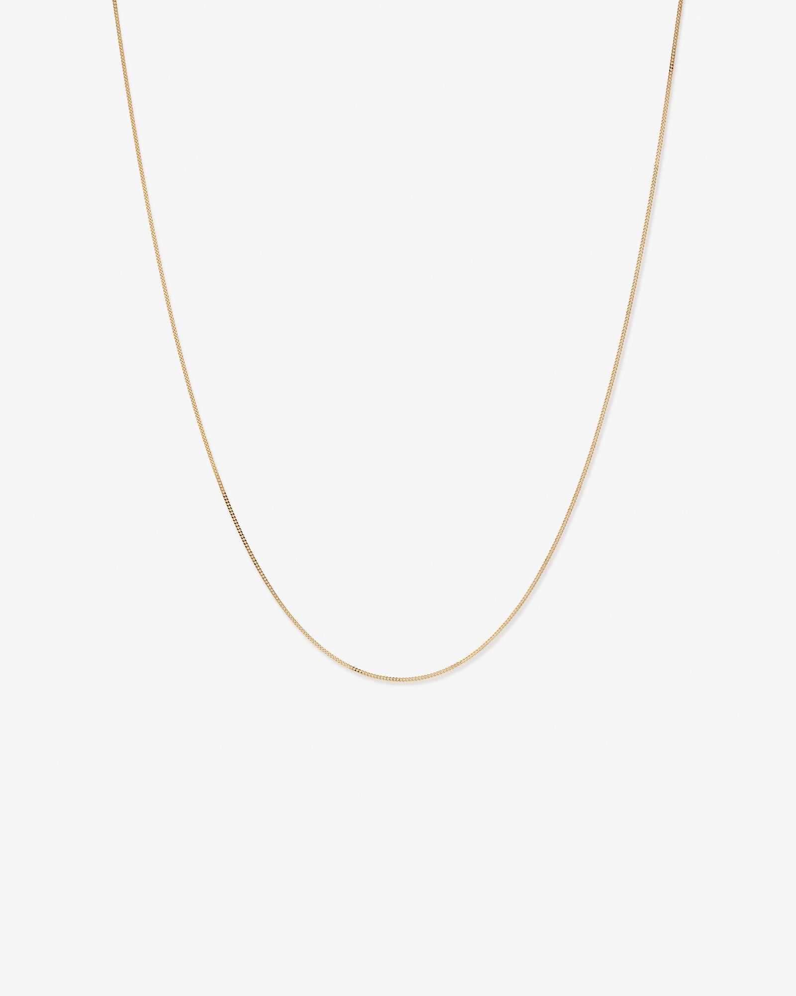 45cm (17") 1.05mm Width Solid Diamond Cut Curb Chain in 10kt Yellow Gold