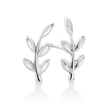 Olive Leaf Stud Earrings in Sterling Silver Olive Leaf Stud Earrings in Sterling Silver
