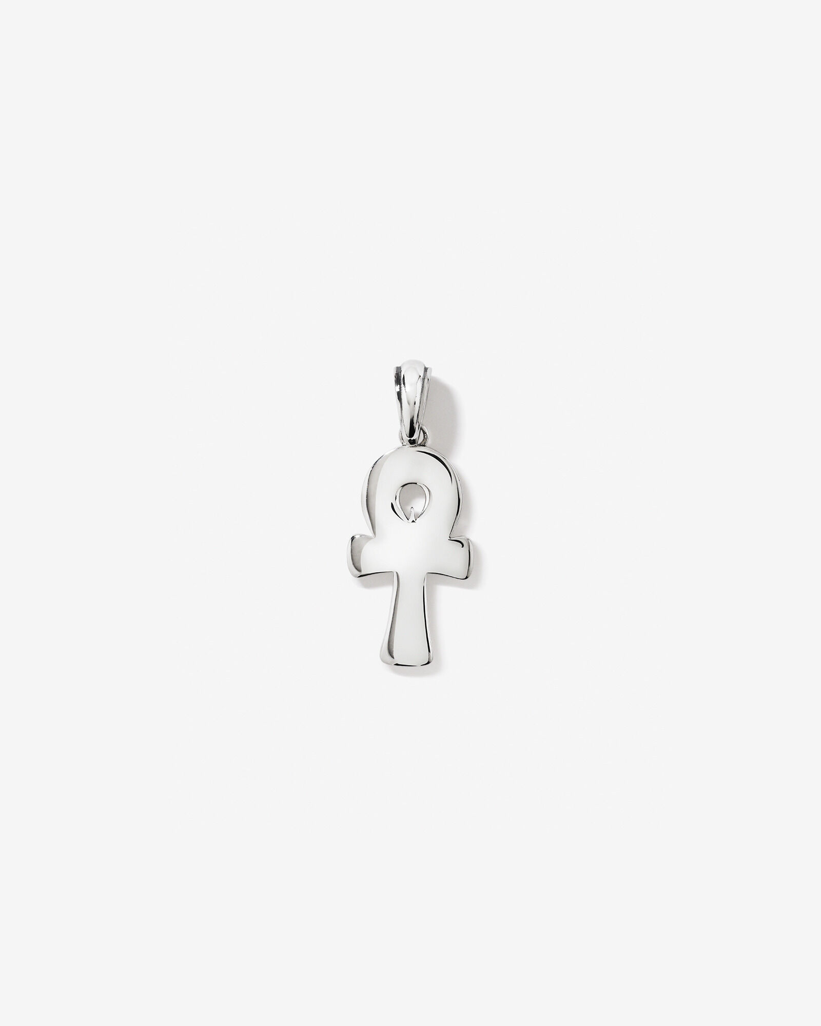 Black Diamond Ankh Pendant in Sterling Silver