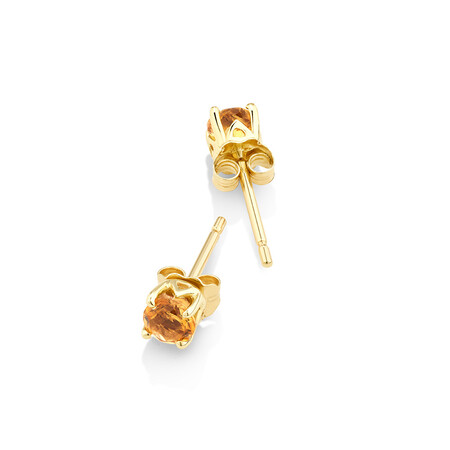 Stud Earrings with Citrine in 10kt Yellow Gold Stud Earrings with Citrine in 10kt Yellow Gold