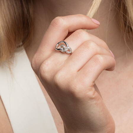 Knots Ring with Diamonds in Sterling Silver Knots Ring with Diamonds in Sterling Silver