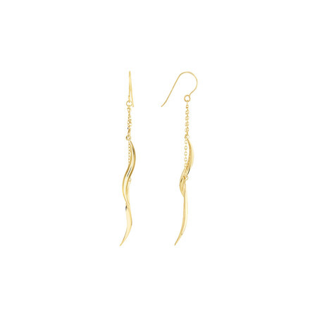 Double Twist Hook Drop Earrings in 10kt Yellow Gold Double Twist Hook Drop Earrings in 10kt Yellow Gold