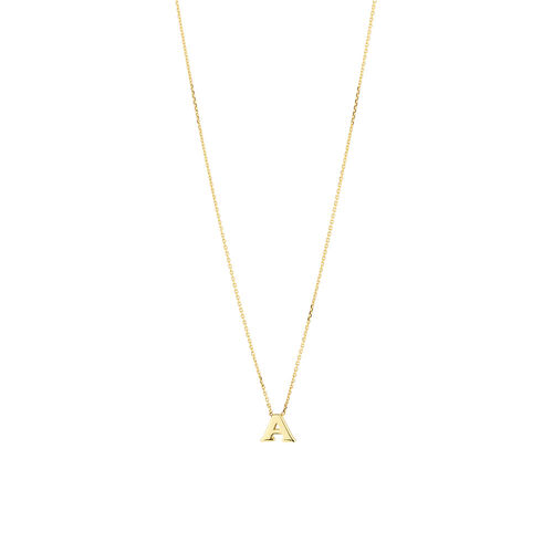 "A" Initial Necklace in 10kt Yellow Gold