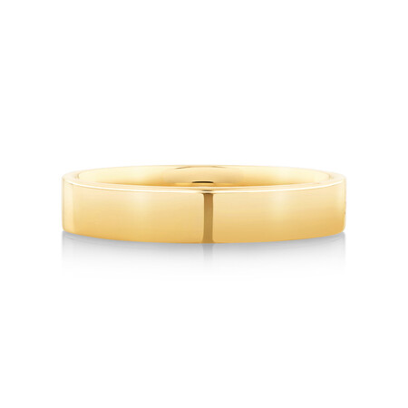 4mm Flat Wedding Band in 10kt Yellow Gold 4mm Flat Wedding Band in 10kt Yellow Gold