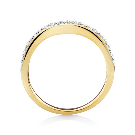 Wedding Band with Diamonds in 10ct Yellow & White Gold Wedding Band with Diamonds in 10ct Yellow & White Gold