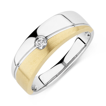 Ring with Diamonds in 10kt Yellow & White Gold