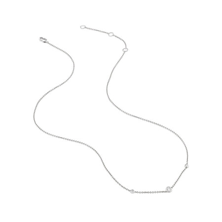 Station Necklace With 0.10 Carat TW Diamonds In Sterling Silver Station Necklace With 0.10 Carat TW Diamonds In Sterling Silver