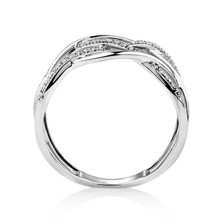 Crossover Ring with Diamonds in 10kt White Gold Crossover Ring with Diamonds in 10kt White Gold