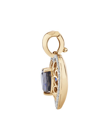 Heart Enhancer with Laboratory Created Sapphire & Natural Diamonds in 10kt Yellow Gold Heart Enhancer with Laboratory Created Sapphire & Natural Diamonds in 10kt Yellow Gold