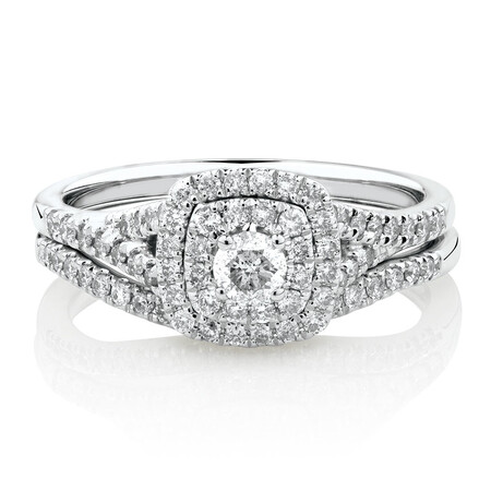 Bridal Set with 0.60 Carat TW of Diamonds in 10kt White Gold Bridal Set with 0.60 Carat TW of Diamonds in 10kt White Gold