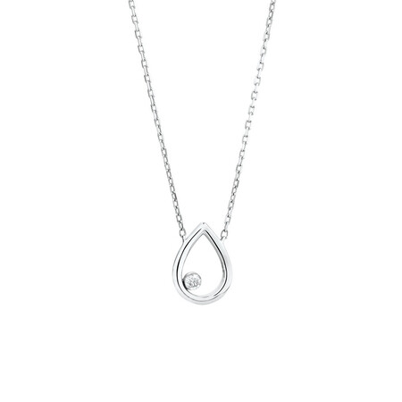 Pear Pendant With a Diamond In 10kt White Gold Pear Pendant With a Diamond In 10kt White Gold