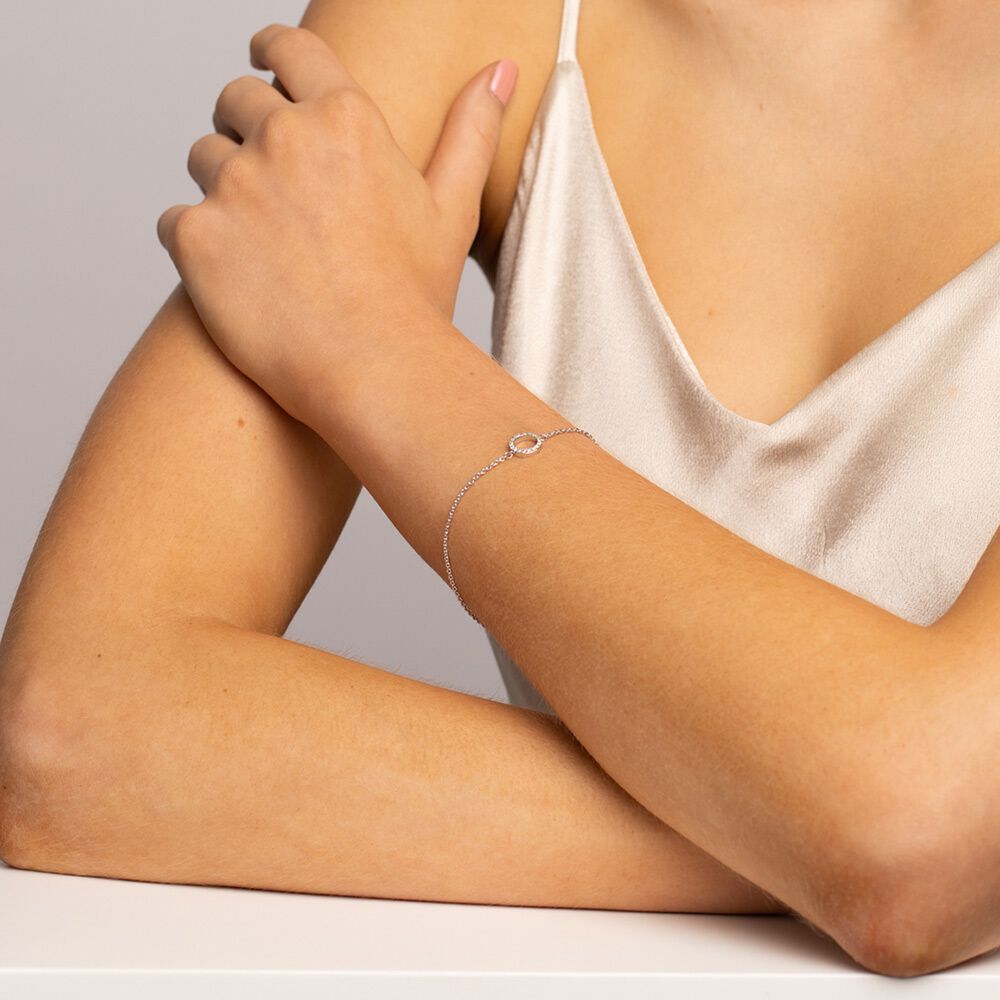 19cm (7") Bracelet with 0.16 Carat TW of Diamonds in 10kt White Gold