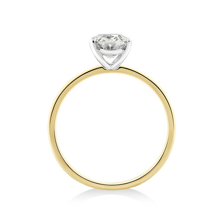 Southern Star Oval Solitaire Engagement Ring with 1.50 Carat TW of Diamond in 18kt Yellow & White Gold Southern Star Oval Solitaire Engagement Ring with 1.50 Carat TW of Diamond in 18kt Yellow & White Gold