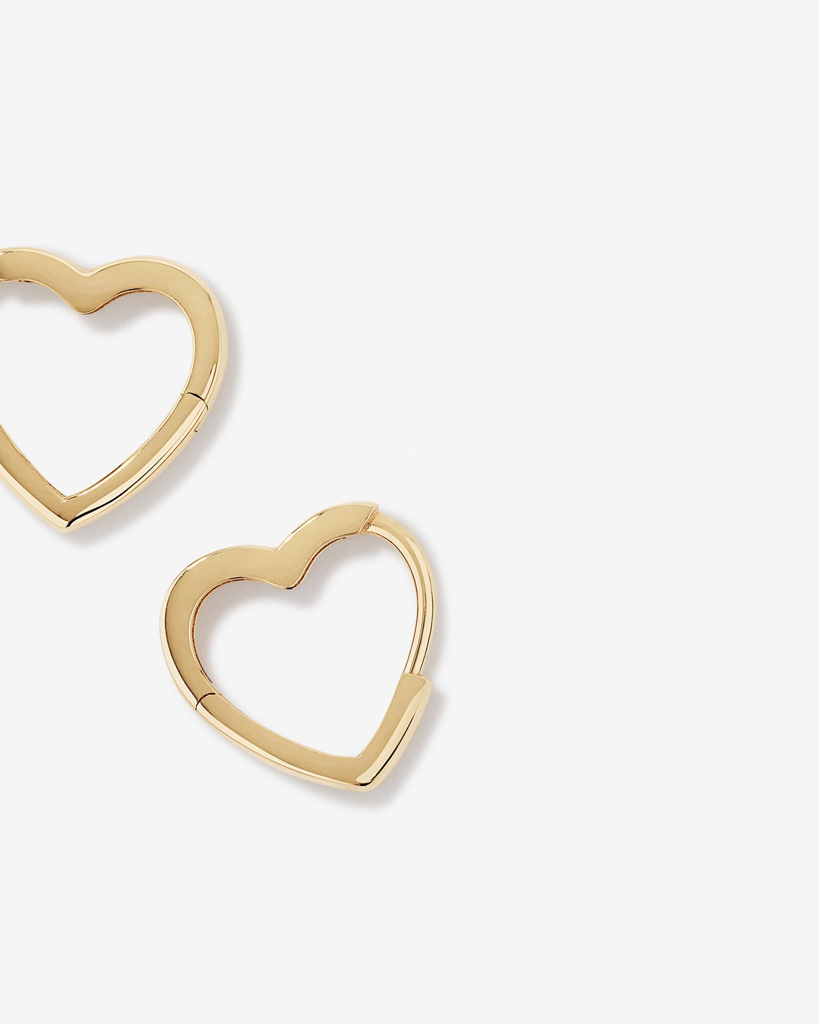 11mm Heart Shape Huggie Earrings in 10kt Yellow Gold